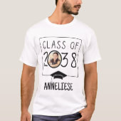 Aangepaste naam en fotoklasse van 2038 keepsake t-shirt (Voorkant)