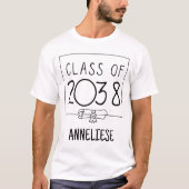 Aangepaste naam en fotoklasse van 2038 keepsake t-shirt (Voorkant)