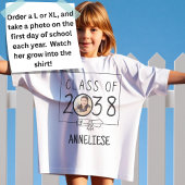 Aangepaste naam en fotoklasse van 2038 keepsake t-shirt