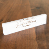 Aangepaste naam en functie Titel Elegant White Naambordje (Zijkant)