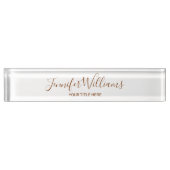 Aangepaste naam en functie Titel Elegant White Naambordje (Voorkant)