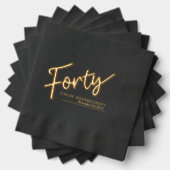 Aangepaste naam en gebeurtenisdatum voor 40 script folie servetten (Insitu (Gestapeld))