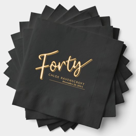 Aangepaste naam en gebeurtenisdatum voor 40 script folie servetten (Insitu (Gestapeld))