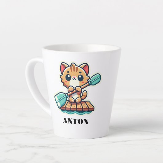 Aangepaste naam en gepersonaliseerde roeien schatt latte mok (Linkerhoek)