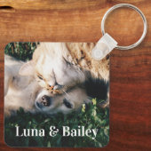 Aangepaste naam en huisdierenfoto sleutelhanger (Achterkant)