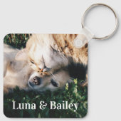 Aangepaste naam en huisdierenfoto sleutelhanger (Achterkant)