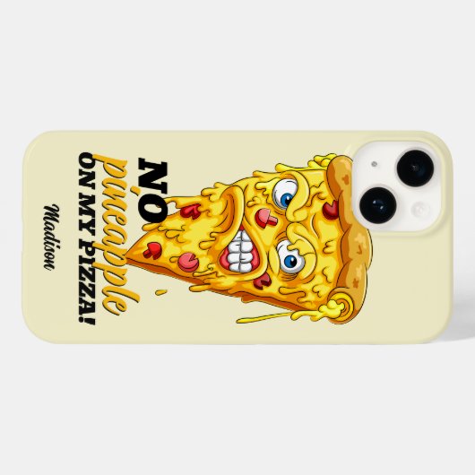 Aangepaste naam en ingrediënt Angry Pizza Case-Mate iPhone Case (Achterkant (horizontaal))