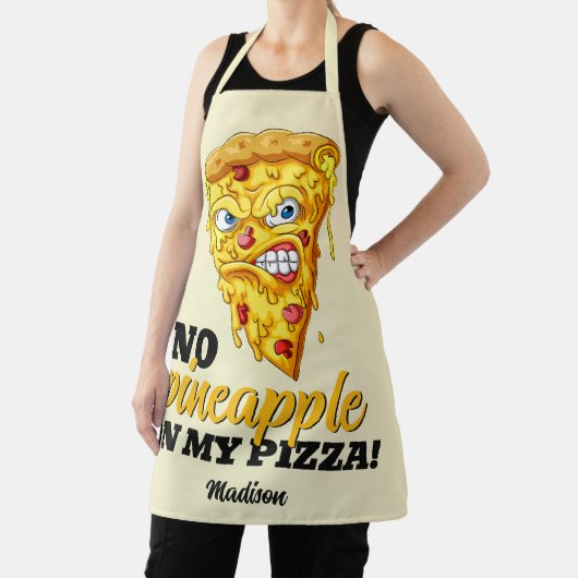 Aangepaste naam en ingrediënt Angry Pizza Schort (Insitu)