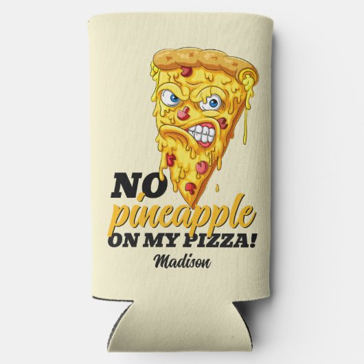 Aangepaste naam en ingrediënt Angry Pizza Seltzer Blikjeskoeler (Achterkant)