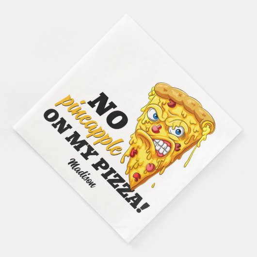 Aangepaste naam en ingrediënt Angry Pizza Servet (Hoek)