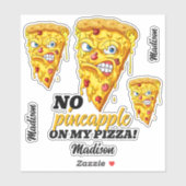 Aangepaste naam en ingrediënt Angry Pizza Sticker (Vel)