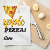 Aangepaste naam en ingrediënt Angry Pizza Theedoek (Quarter Fold)
