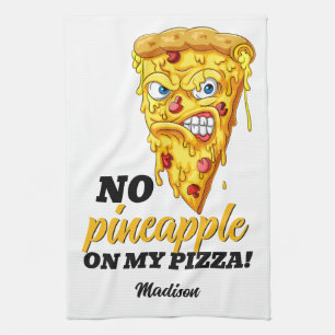 Aangepaste naam en ingrediënt Angry Pizza Theedoek
