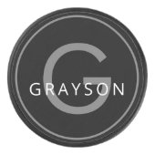 Aangepaste naam en Initiaal Hockey Puck (Voorkant)