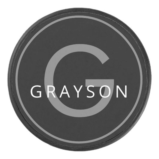 Aangepaste naam en Initiaal Hockey Puck (Voorkant)