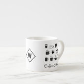 Aangepaste naam en Initiaal | Kleine geïsoleerde k Espresso Kop (Voorkant rechts)