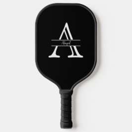 Aangepaste naam en Initiaal zwart Pickleball Paddle