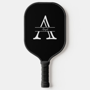 Aangepaste naam en Initiaal zwart Pickleball Paddle