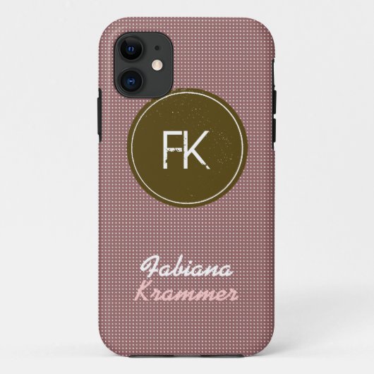 aangepaste naam en initialen Case-Mate iPhone case (Achterkant)