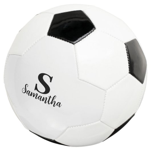 Aangepaste naam en Initialen gepersonaliseerd mono Voetbal (Drie kwart)