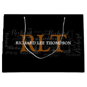 aangepaste naam en initialen gepersonaliseerde typ large cadeautasje (Voorkant)