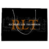 aangepaste naam en initialen gepersonaliseerde typ large cadeautasje (Achterkant)