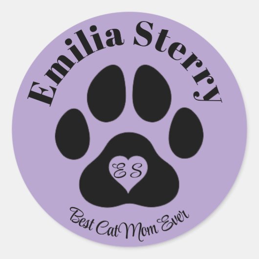 Aangepaste naam en Initialen Stickers voor dierenl (Voorkant)