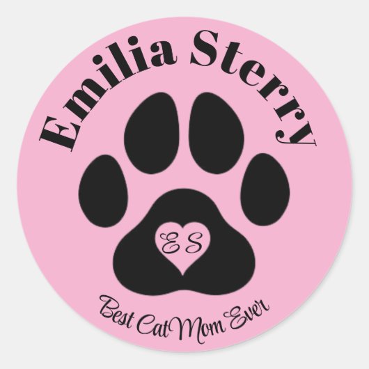 Aangepaste naam en Initialen Stickers voor dierenl (Voorkant)