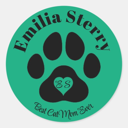 Aangepaste naam en Initialen Stickers voor dierenl (Voorkant)