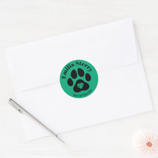 Aangepaste naam en Initialen Stickers voor dierenl (Envelop)