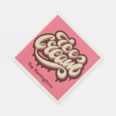 Aangepaste naam en inlegluiers voor Ice Cream-papi Servet (Hoek)