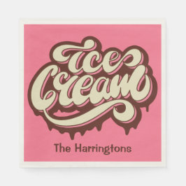 Aangepaste naam en inlegluiers voor Ice Cream-papi Servet