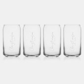 Aangepaste naam en jaar blikvorm glas (Voorkant)