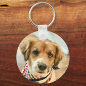 Aangepaste Naam en Jaar Hond Gezicht Sleutelhanger (Achterkant)