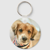 Aangepaste Naam en Jaar Hond Gezicht Sleutelhanger (Achterkant)