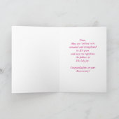 Aangepaste naam en jaar, Jubileum Nun Religious Li Kaart (Binnen)