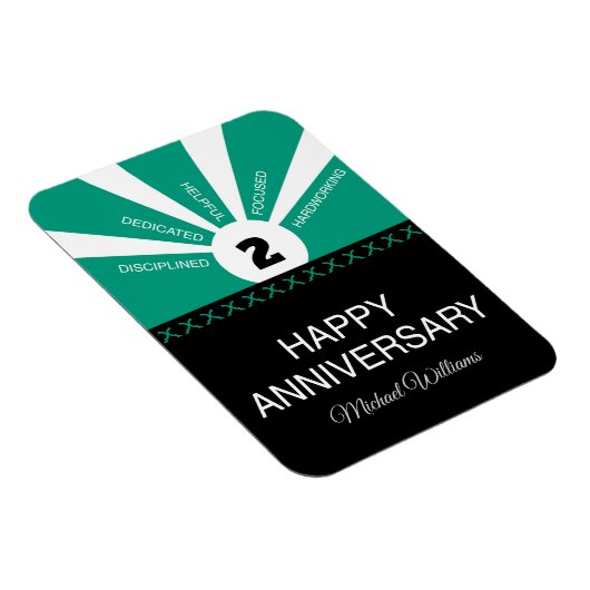 Aangepaste naam en jaar, Jubileum werknemer Magneet (Rechterzijde)