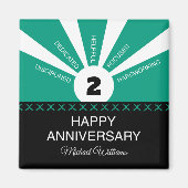 Aangepaste naam en jaar, Jubileum werknemer Magneet (Voorkant)