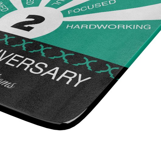 Aangepaste naam en jaar, Jubileum werknemer Snijplank (Hoek)