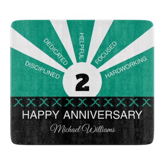 Aangepaste naam en jaar, Jubileum werknemer Snijplank (Voorkant)