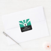 Aangepaste naam en jaar, Jubileum werknemer Vierkante Sticker (Envelop)