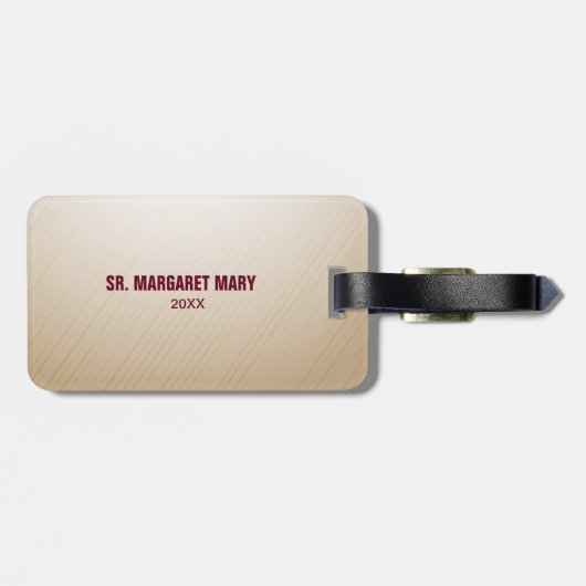 Aangepaste naam en Jaar non, 60e Jubileum Religieu Bagagelabel (Achterkant horizontaal)