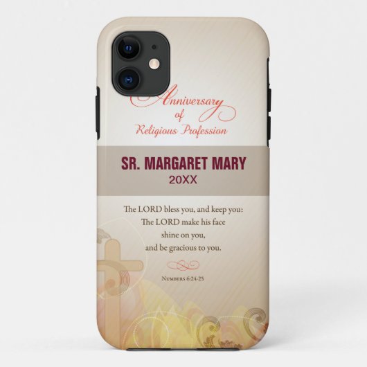 Aangepaste naam en Jaar non, 60e Jubileum Religieu Case-Mate iPhone Case (Achterkant)