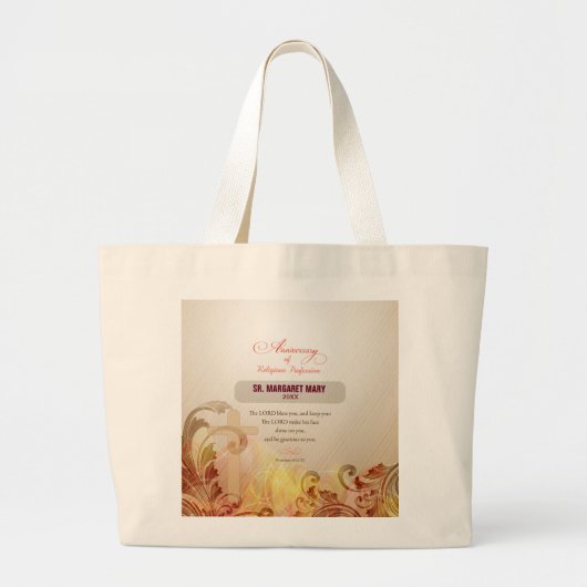 Aangepaste naam en Jaar non, 60e Jubileum Religieu Grote Tote Bag (Voorkant)