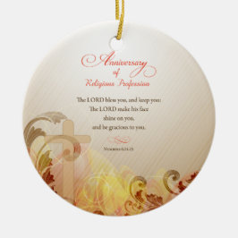 Aangepaste naam en Jaar non, 60e Jubileum Religieu Keramisch Ornament