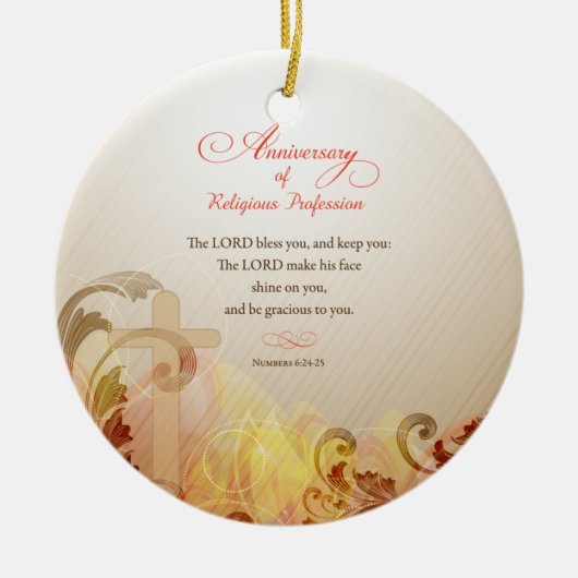 Aangepaste naam en Jaar non, 60e Jubileum Religieu Keramisch Ornament (Voorkant)