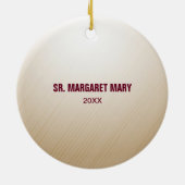 Aangepaste naam en Jaar non, 60e Jubileum Religieu Keramisch Ornament (Achterkant)