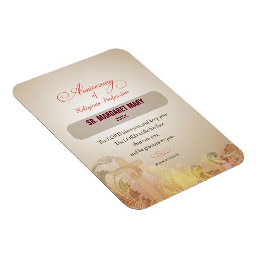 Aangepaste naam en Jaar non, 60e Jubileum Religieu Magneet (Rechterzijde)