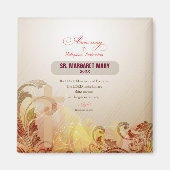 Aangepaste naam en Jaar non, 60e Jubileum Religieu Magneet (Voorkant)