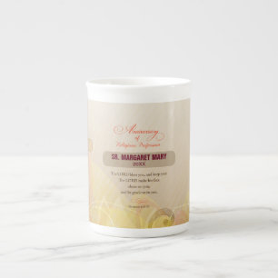 Aangepaste naam en Jaar non, 60e Jubileum Religieu Porselein Kop